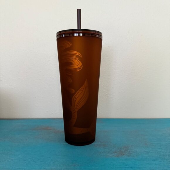 Starbucks Pike Place Amber Siren Soft Touch Plastic Cold Cup 24 oz NEW - Picture 2 of 7